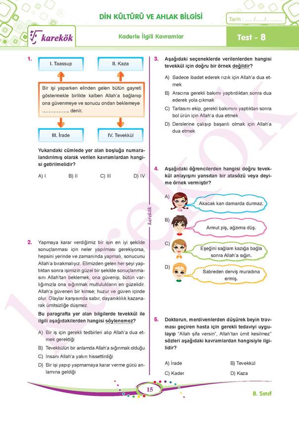 8.SINIF TÜM DERSLER SORU BANKASI | Karekök Yayıncılık