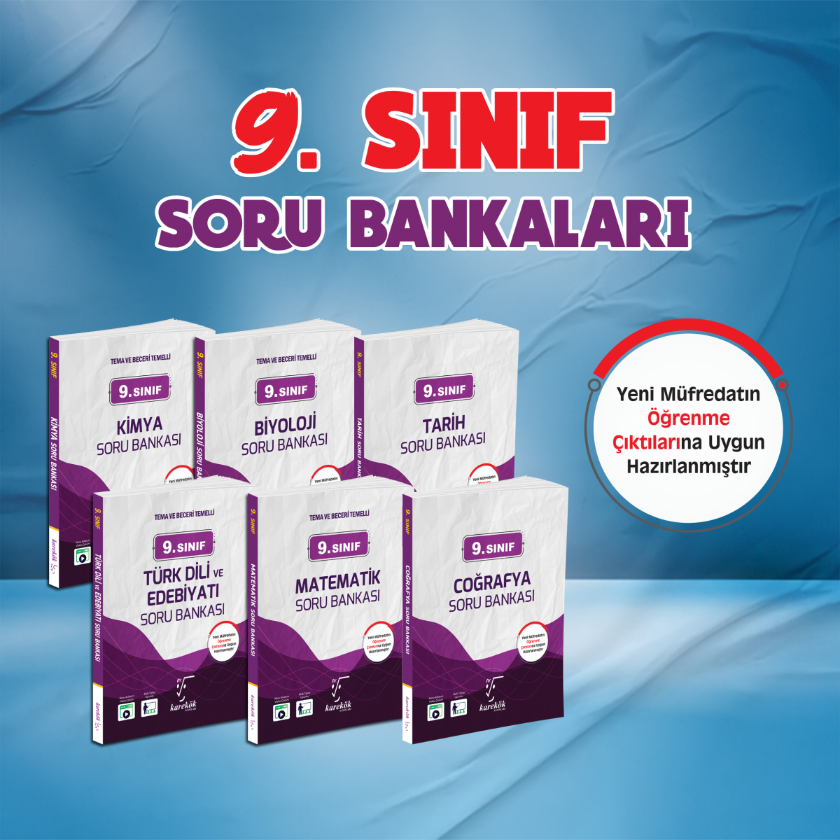 9. Sınıf Soru Bankaları (Matematik-Biyoloji-Kimya-Edebiyat-Tarih-Cog)